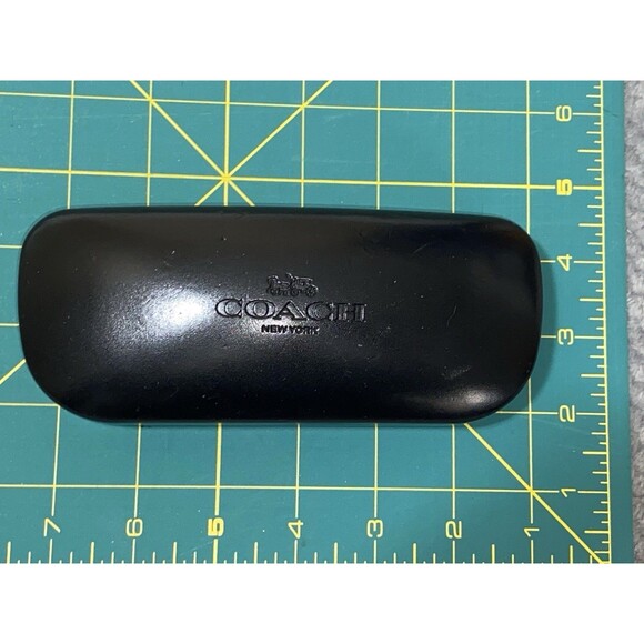 COACH Black Eyeglass Holder Clamshell Hard Case Velvet Lining with cloth - Picture 1 of 8